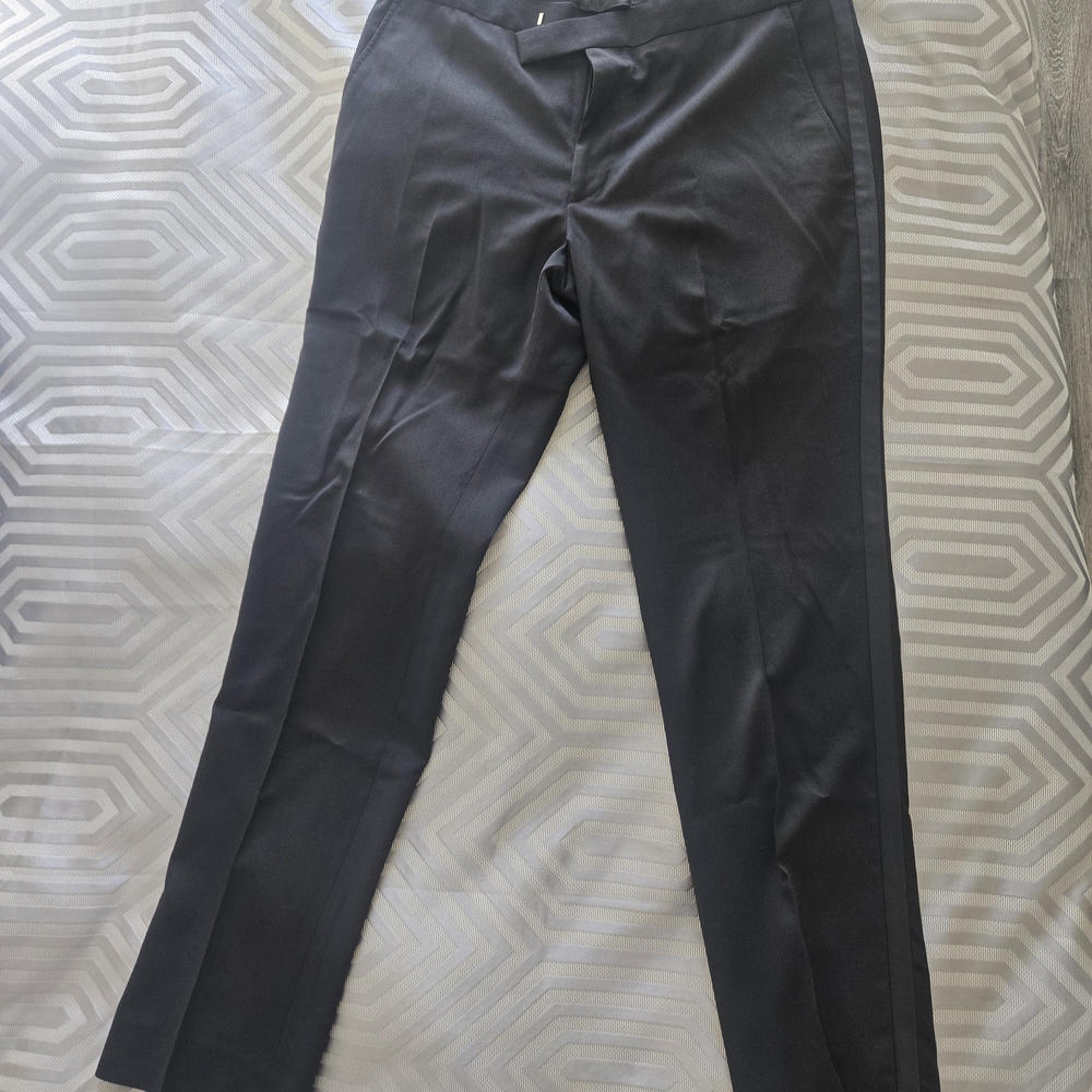Kenneth Cole Reaction Techni-Cole Black Tuxedo Pants Trousers 35x32 NWT